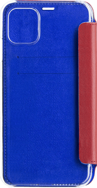 Custodia per iPhone 11 Pro in pelle con retro trasparente e portacarte