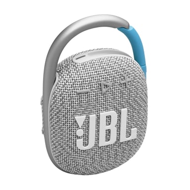 JBL Clip 4 Eco - Altoparlante stereo portatile blu, bianco