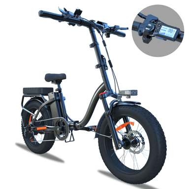 Bicicletta elettrica pieghevole BLUVALL Z01, batteria rimovibile da 36 V 13 Ah, cambio Shimano a 7 velocità - nera