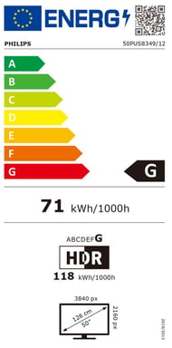 Philips 50PUS8349/12 TV 127 cm (50'') 4K Ultra HD Smart TV Wifi Noir