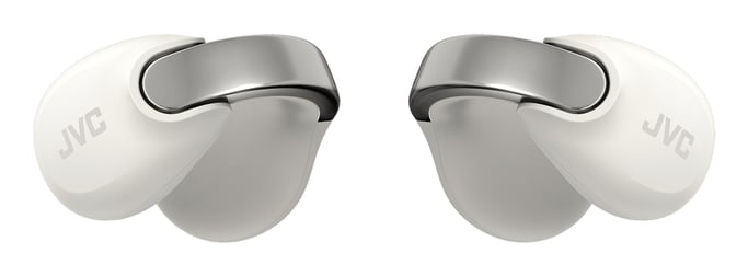 JVC HA-NP1T Casque True Wireless Stereo (TWS) Clip d'oreille Appels/Musique USB Type-C Bluetooth Argent, Blanc