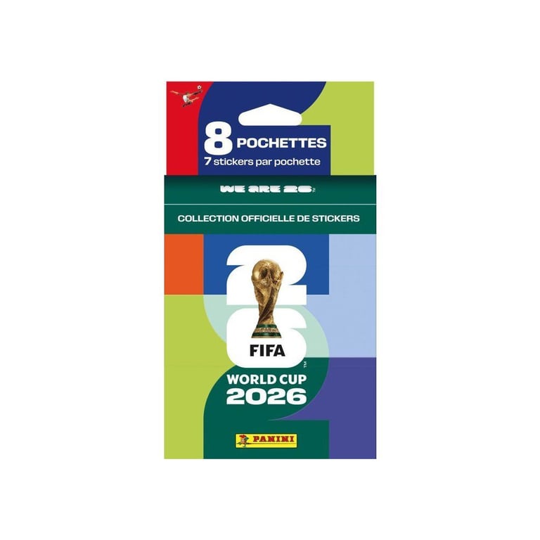 Blister de stickers Panini Coupe du Monde FIFA 2026 8x7 (56) Multi Noir - Neuf