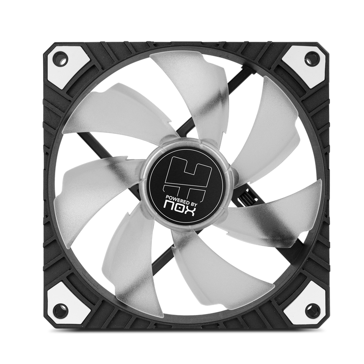 NOX H-Fan Pro LED WHITE Ventilateur 12 cm Noir, Blanc 1 pièce(s)