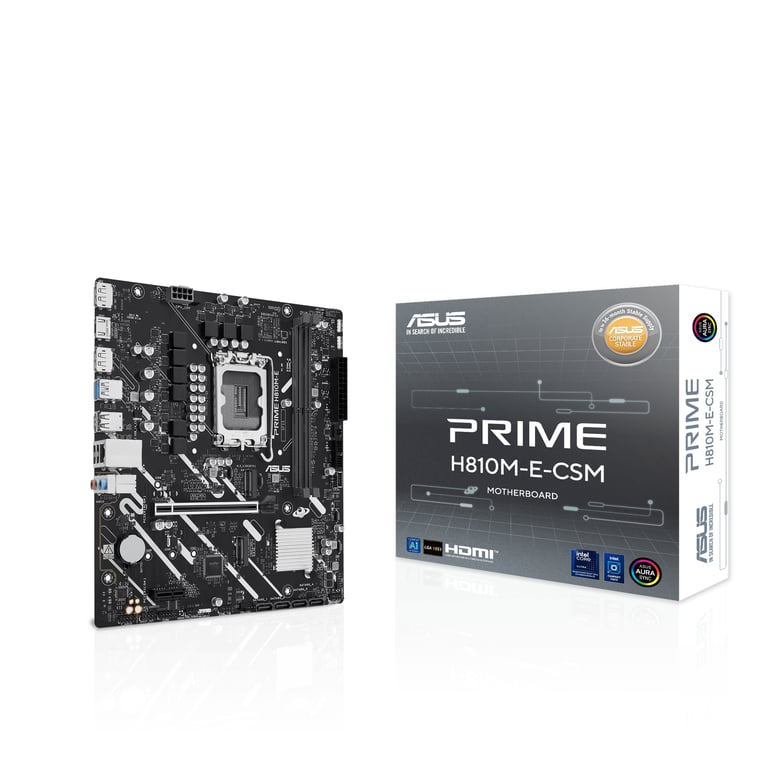 ASUS PRIME H810M E CSM Carte mère micro ATX Socket LGA1851 H810 Chipset USB C 3.2 Gen 1 USB 3.2 Gen 1 Gigabit LAN carte graphique embarquée unité centrale requise audio HD 8... - vue 5