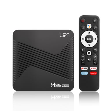 Lipa HS86 Android TV Box 2-16 Go Android 14 - Lecteur multimédia pour TV - Streamer multimédia - Boîtier TV Android