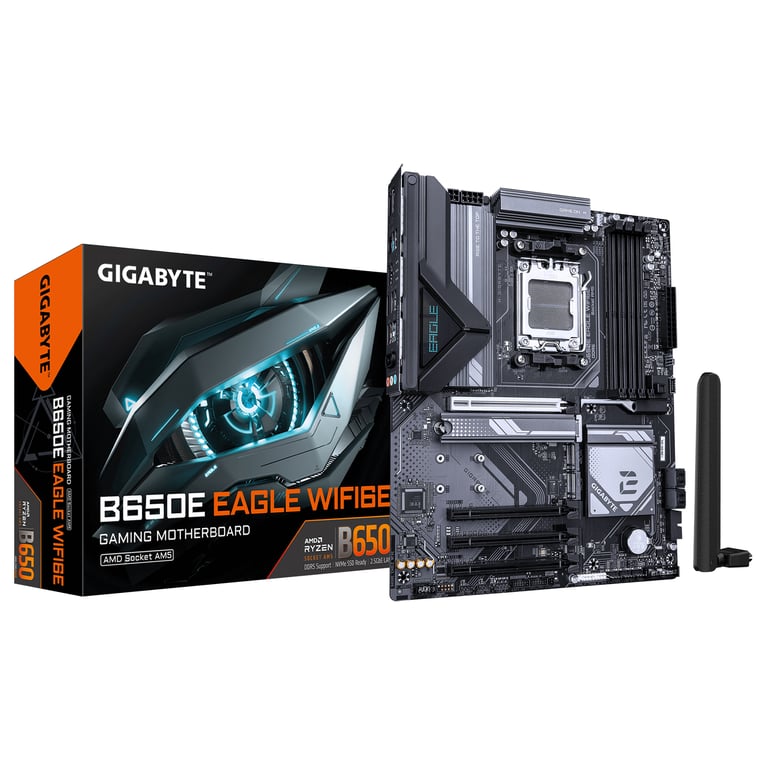 GIGABYTE B650E EAGLE WIFI6E Carte Mère Processeurs AMD Ryzen 9000 Series VRM 8+2+2 phases jusqu’à 8200MHz DDR5 O.C 1xPCIe - vue 6