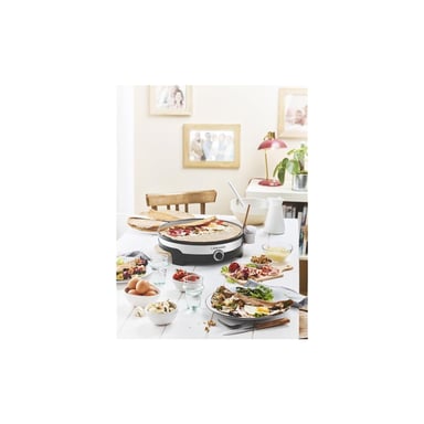 Crêpière Lagrange Tradi'Duo 1500 W 35 cm alu moulé avec plaque antiadhésive et grille 4 mini crêpes Noir