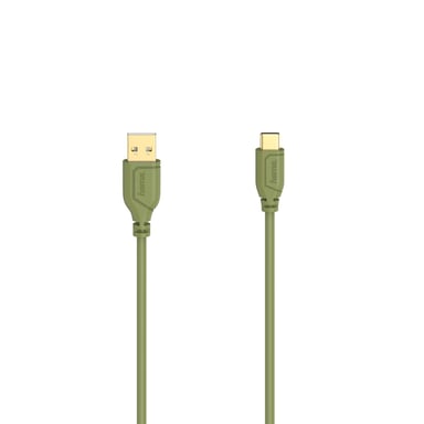 Câble USB-C Flexi-Slim, USB 2.0, 480 Mbit/s, vert, 0,75 m
