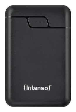 Intenso B10000 – Power bank de 10.000 mAh, batería externa portátil, USB-C y 2× USB-A, indicador LED, probada en Alemania, negra