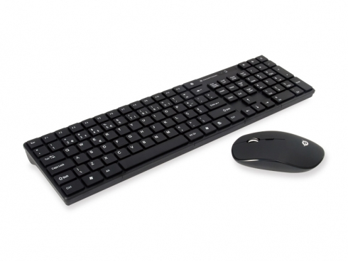 Conceptronic Orazio clavier Souris incluse Maison RF sans fil QWERTY Portuguais Noir