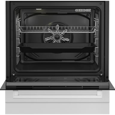 Cuisinière induction posable BEKO FBE69303MWC 4 foyers four chaleur brassée 72 L inox noir