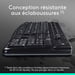 Logitech K120 Corded Keyboard teclado USB ratón incluido AZERTY Francés Negro