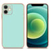 Funda para Apple iPhone 12 en Verde Menta Brillante - Cubierta protectora dorada Funda de silicona TPU flexible con protección para la cámara.