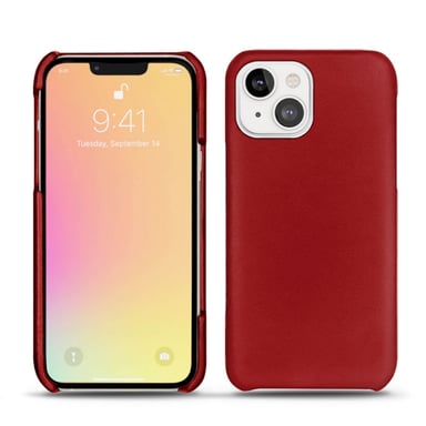 Coque cuir Apple iPhone 13 - Coque arrière - Rouge - Cuir lisse