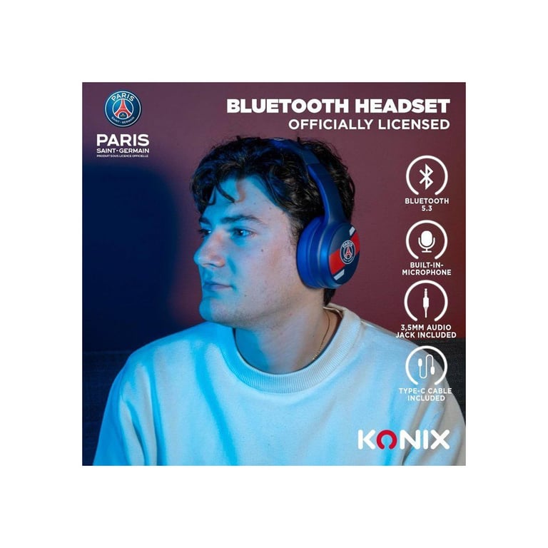 Casque audio Sans fil PSG Bluetooth 5.3 PC smartphones tablettes Microphone Autonomie 25 h Câble 3 5 mm Neuf - vue 3