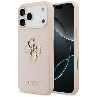 Custodia Guess Grained Big 4G & Classic Logo per iPhone 17 Pro Max rosa