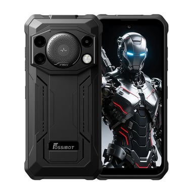 FOSSiBOT F110 Pro 5G, smartphone robusto, 20 GB de RAM + 128 GB de ROM, pantalla HD+ de 6,745 pulgadas, batería de 10.000 mAh, cámara AI de 50 MP, NFC y desbloqueo por huella dactilar y facial - negro