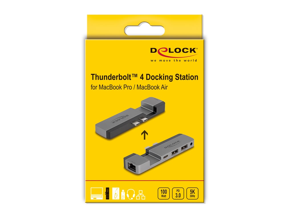 DeLOCK Station d'accueil pour MacBook Pro / MacBook Air Thunderbolt 4 avec résolution 5K / PD / 10 Gbps Hub / LAN / Audio Neuf - vue 2