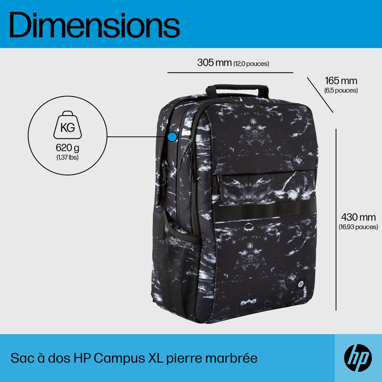Sac À Dos HP Campus XL – Compartiment Rembourré Pour Ordinateur 16" - vue 4