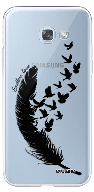 Evetane Coque Samsung Galaxy A5 2017 silicone transparente Motif Plume ultra resistant