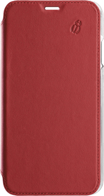 BEETLECASE Funda con cierre para iPhone 12 Pro Max de piel con reverso de cristal Rojo