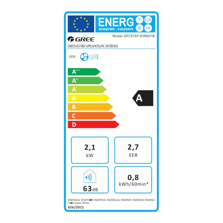 Climatiseur Mobile Gree AOVIA 7F – 2000W, Contrôle Sans Fil, 63 dB - vue 5