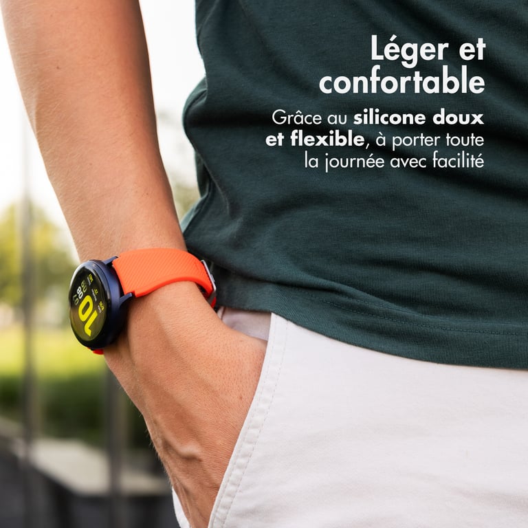 imoshion Bracelet en silicone flexible - Connexion universelle 22 mm - Orange - Neuf
