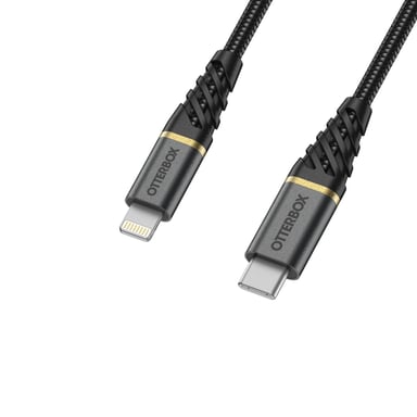 OtterBox Premium USB C-Lightning Cable 1M USB-PD, negro
