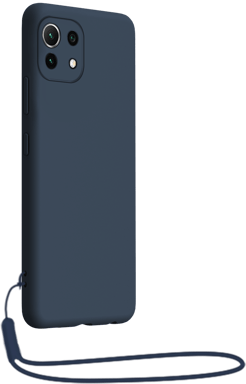 Xiaomi Mi 11 5G Funda de silicona + Correa de mano a juego Azul Bigben