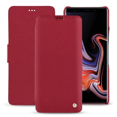 Funda de piel Samsung Galaxy Note9 - Solapa horizontal - Rojo - Piel saffiano