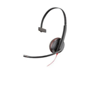 Poly Blackwire 3215 Casque Avec fil Arceau Bureau/Centre d'appels USB Type-A Noir, Rouge
