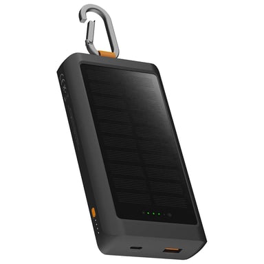 Powerbank Solaire Go2 10000mAh port USB et USB-C 15W avec Panneau 1W Noir