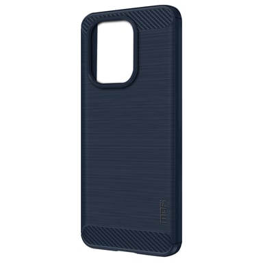 Coque Silicone pour Xiaomi Redmi Note 13 4G Effet Métal Brossé Carbone Bleu