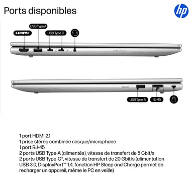 HP ProBook 4 G1i AI Intel Core Ultra 7 255U Portátil 40,6 cm (16'') WUXGA 16 GB DDR5-SDRAM Wi-Fi 7 (802.11be) Windows 11 Pro AI PC Plata