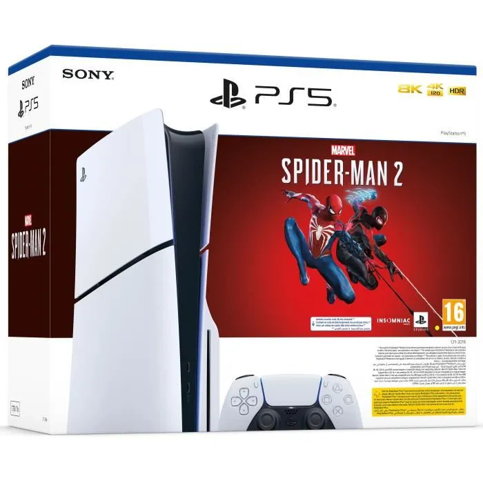 Pack Console Ps5 Slim + Marvel' Spider man 2 Sony - vue 2