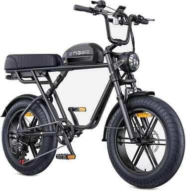Bicicleta de montaña eléctrica ENGWE M1 de 20 pulgadas con batería de 48 V y 15,6 Ah, suspensión total de 250 W, color negro