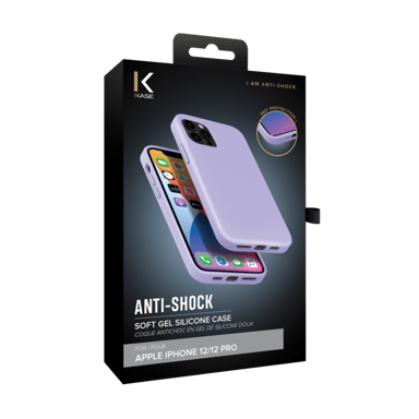 Funda antigolpes de gel de silicona suave para Apple iPhone 12/12 Pro, Violeta lila