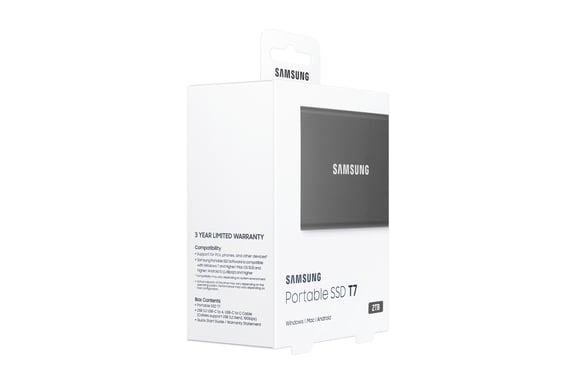 SSD EXT SAMSUNG T7 2TO gris titanio USB 3.2 Gen 2 MU-PC2T0T/WW