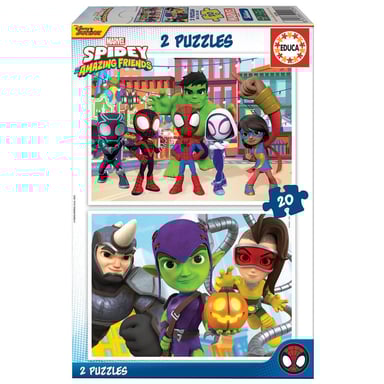 Puzzle educativo Spidey y sus amigos - 2 puzzles de 20 piezas