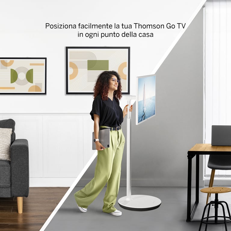 Thomson 32HA4M44 téléviseur et moniteur portables Télévision portable Blanc 81,3 cm (32 ) 1366 x 768 pixels - Neuf