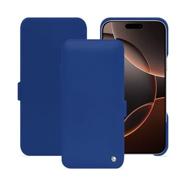 Housse cuir Apple iPhone 16 Pro -  - Bleu - Cuir lisse