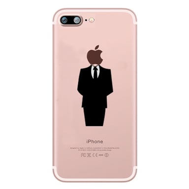 Coque Silicone pour ''IPHONE 12'' Costume Fun Homme D'affaire Classe 007 Pomme Transparente Protection Gel Souple