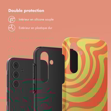 Selencia Coque arrière Vivid pour Samsung Galaxy A55 - Wavy Swirl Orange Fern