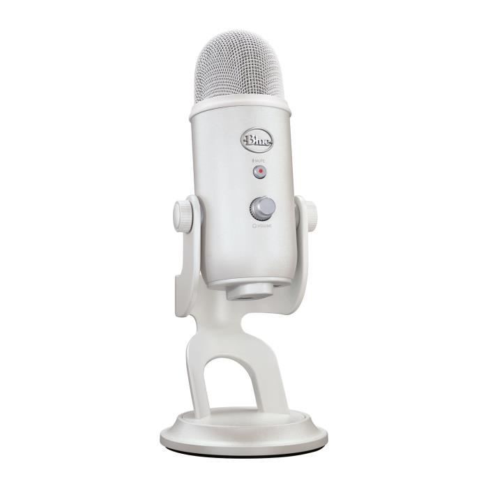 Microphone USB - Logitech G - Blue Yeti Premium - Enregistrement, Streaming, Gaming - PC ou Mac - Blanc - Neuf
