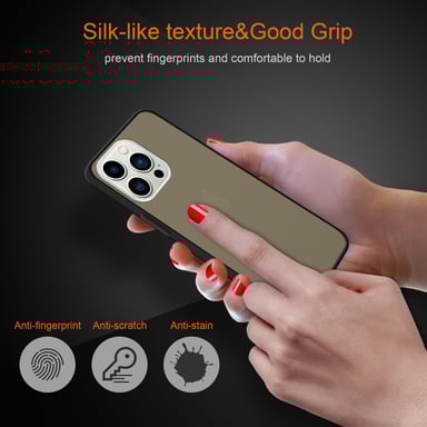 Coque pour Apple iPhone 14 PRO MAX en MAT NOIR Housse de protection Étui hybride avec intérieur en silicone TPU et dos en plastique mat