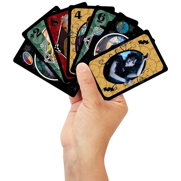 Jeu De Cartes Mattel UNO Mercredi – Illustrations Inspirées De La Série - vue 3