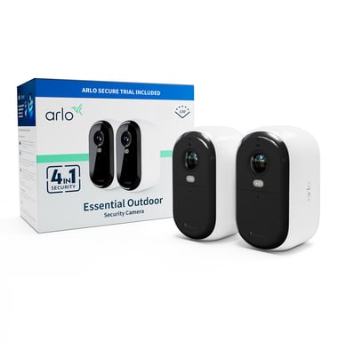 Confezione da 2 telecamere di sorveglianza connesse per esterni Arlo Essential Bianco