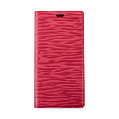 Diarycase 2.0 Funda tipo almeja de piel auténtica con soporte magnético para Apple iPhone 13, Rojo Burdeos