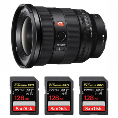 Obiettivo Sony FE 16-35mm f/2.8 GM II + 3 SanDisk 128GB Extreme PRO UHS-II + Ebook ''20 consigli per foto che colpiscono''