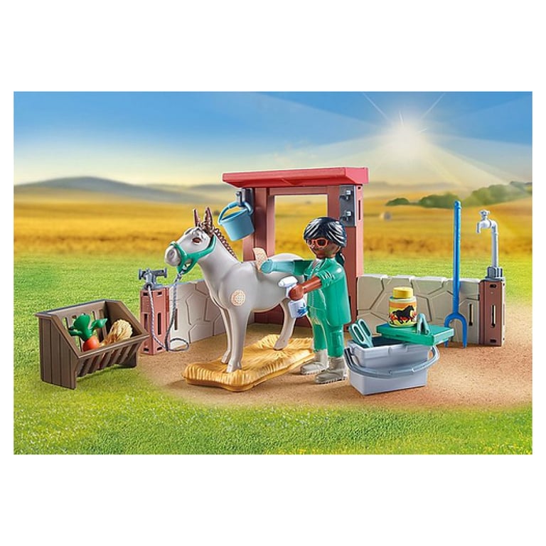 Coffret PLAYMOBIL Vétérinaire avec Animaux de la Ferme - Aide aux Animaux en Détresse - Neuf